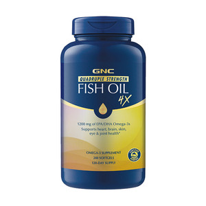GNC健安喜四倍铂金深海鱼油240粒欧米伽omega3中老年心脑眼健康