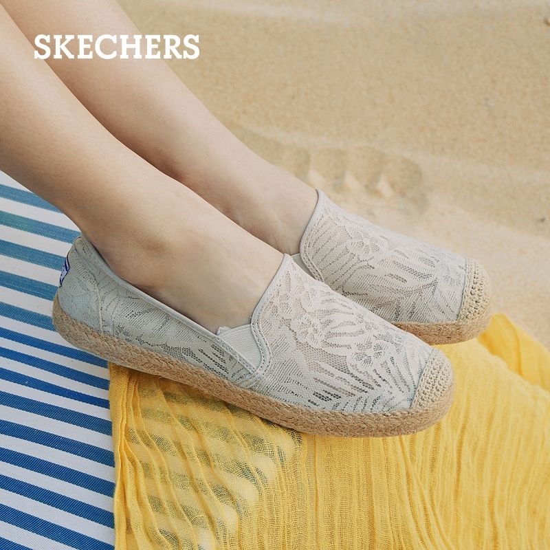 百亿补贴：SKECHERS 斯凯奇 蕾丝渔夫鞋女鞋春季轻质透气平底单鞋一脚蹬懒人鞋 165元