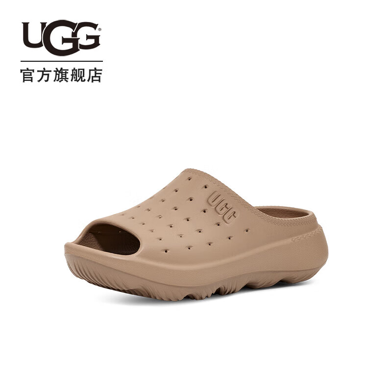 UGG 夏季男士纯色厚底洞洞鞋面一字拖鞋 1137973 DUNE|沙丘色 44 469元