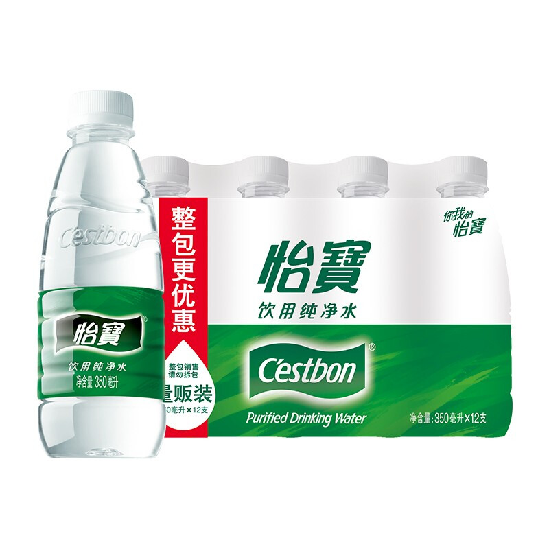 C'estbon 怡宝 纯净水350ml*12瓶/箱 会议活动饮用水量贩装 350mL 12瓶 10.9元