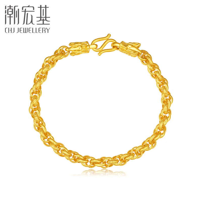 CHJ JEWELLERY 潮宏基 足金黄金手链本命年女款 福瑞龙 SCG30004492 约14.35g 599元