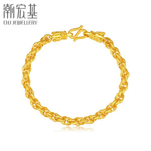 CHJ JEWELLERY 潮宏基 足金黄金手链本命年女款 福瑞龙 SCG30004492 约14.35g