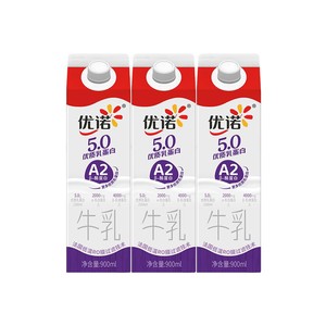 【48小时发货】yoplait优诺A2奶源5.0g优质乳蛋白高钙纯牛奶900ml