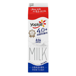 yoplait 优诺 4.0+优质乳蛋白 鲜牛奶巴氏杀菌鲜奶950ml/盒 营养早餐