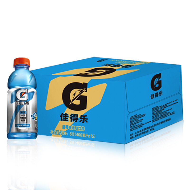 GATORADE 佳得乐 百事可乐 佳得乐 GATORADE 蓝莓味 电解质水 运动饮料 400ml*15 23.41元