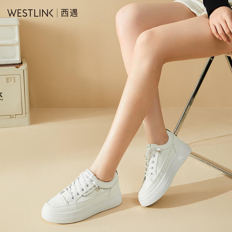 WESTLINK 西遇 休闲小白鞋女 V0046722C 43.57元