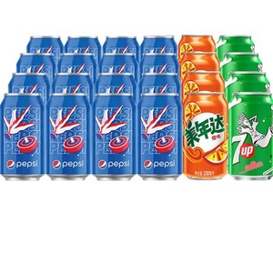 pepsi 百事 可乐百事/7喜/美年达 330ml*24（16+4+4）整箱 新老包装随机发货