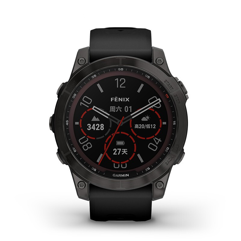 GARMIN 佳明 Fenix 7 运动手表 010-02540-28 碳黑色 42mm DLC旗舰版 4980元