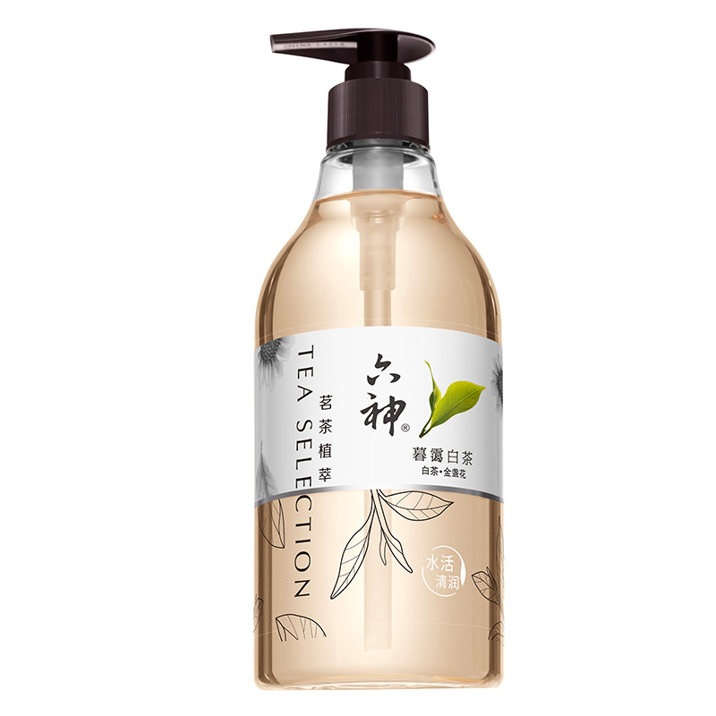 六神茗茶植萃沐浴露暮霭白茶香氛持久留香水润保湿475ml 32元