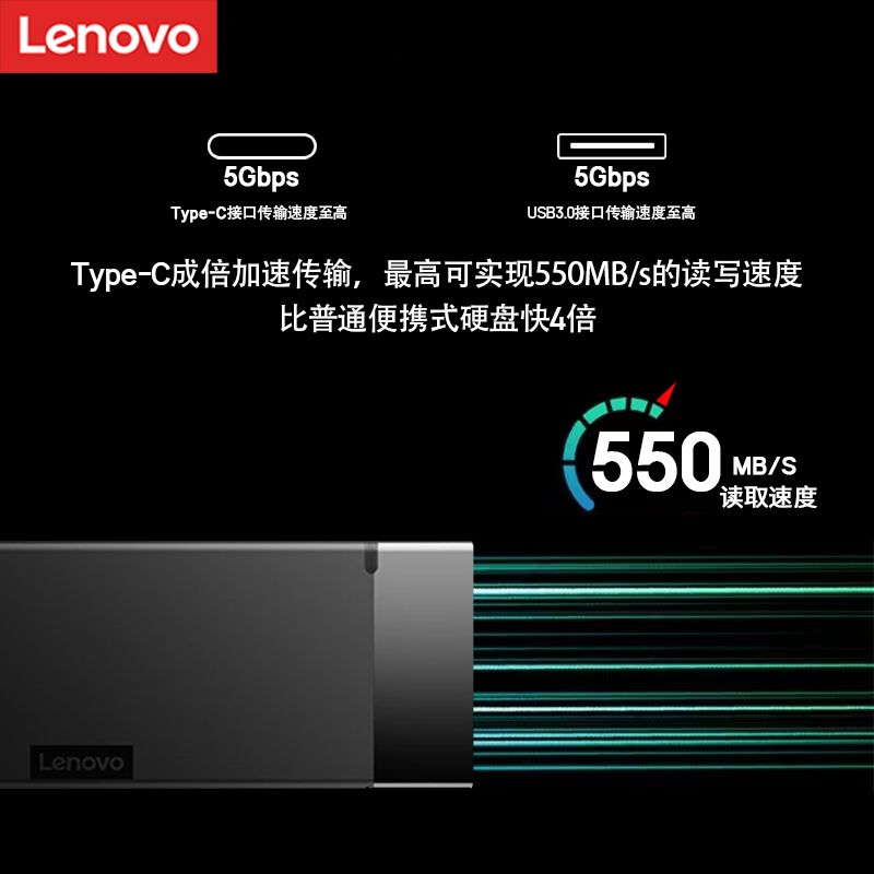 Lenovo 联想 移动固态硬盘1TB高速传输Type-c手机电脑通用便携式usb3.1 149元