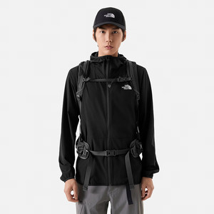 THE NORTH FACE 北面 防晒衣男户外皮肤衣防风夹克风衣春7WCY 黑色/JK3 L