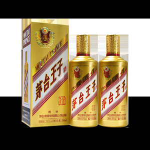 MOUTAI 茅台 王子酒金王子 53度酱香型白酒 宴请送礼 53%vol 500mL 2瓶 金王子2瓶