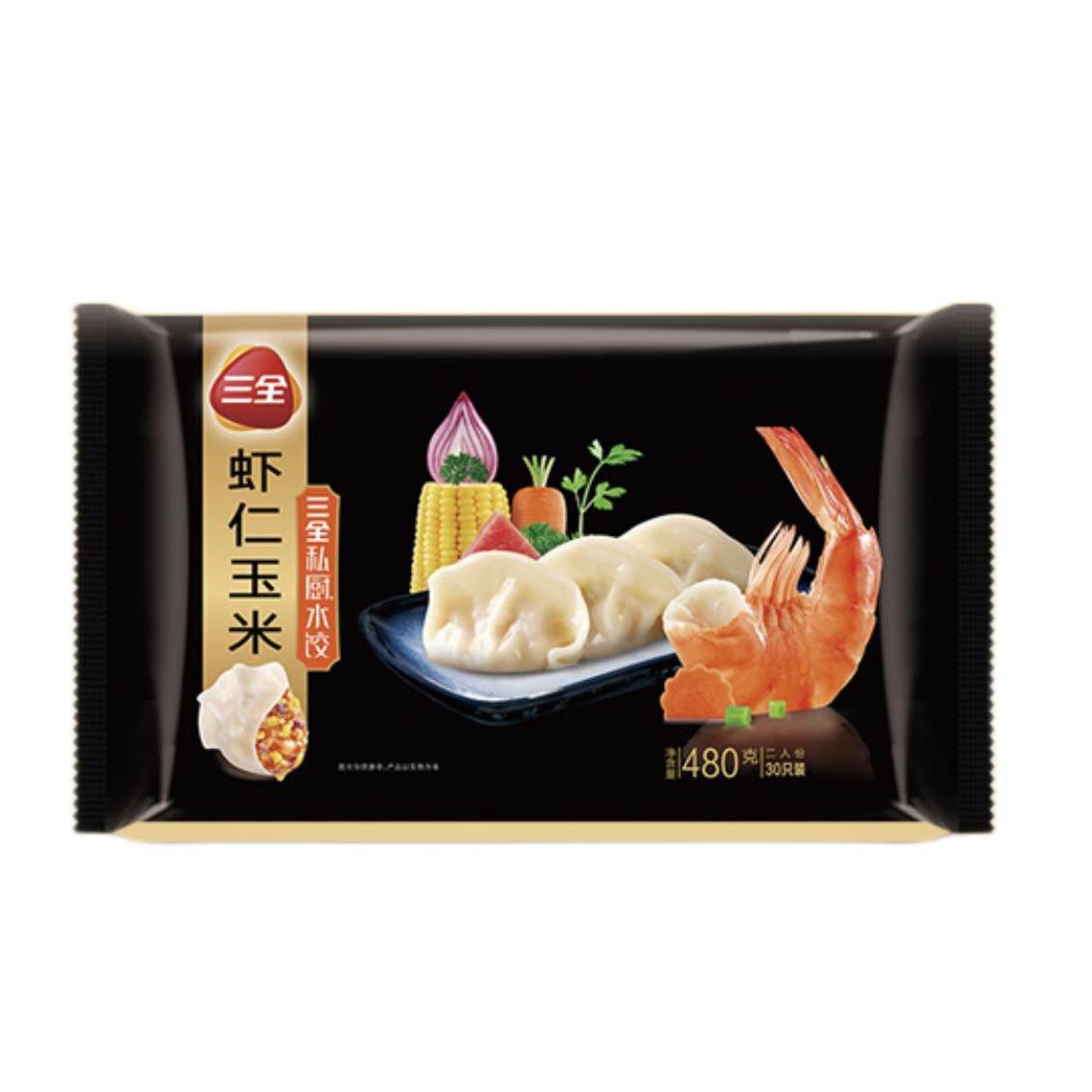 三全 私厨 虾仁玉米水饺 480g 14.05元