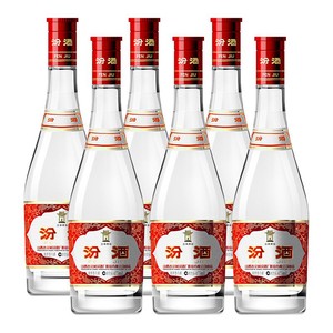 百亿补贴：汾酒 山西杏花村汾酒光瓶红盖玻汾42度475ml*6瓶半箱装清香型纯粮食酒