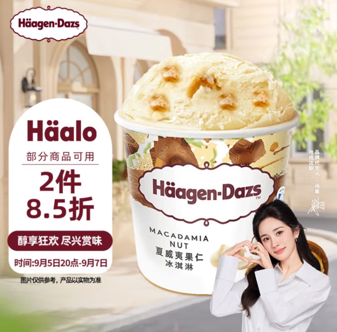 Häagen·Dazs 哈根达斯 Haagen-Dazs）夏威夷果仁口味大桶冰淇淋473ml 家庭装 59元