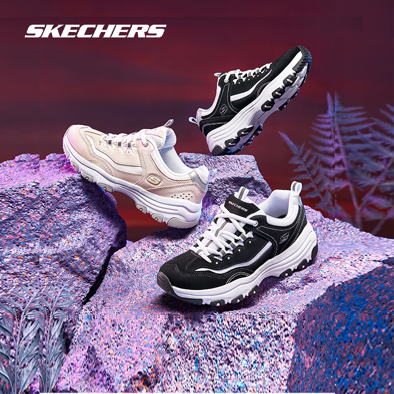 Skechers斯凯奇男女款熊猫鞋运动休闲黑白经典情侣老爹鞋官方正品 199.02元