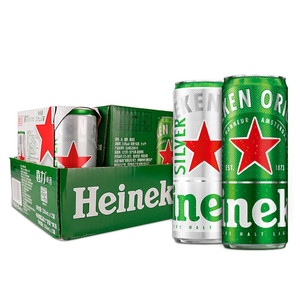 Heineken 喜力 啤酒330ml*15纤体听装 组合装（经典12听+星银3听）中秋送礼