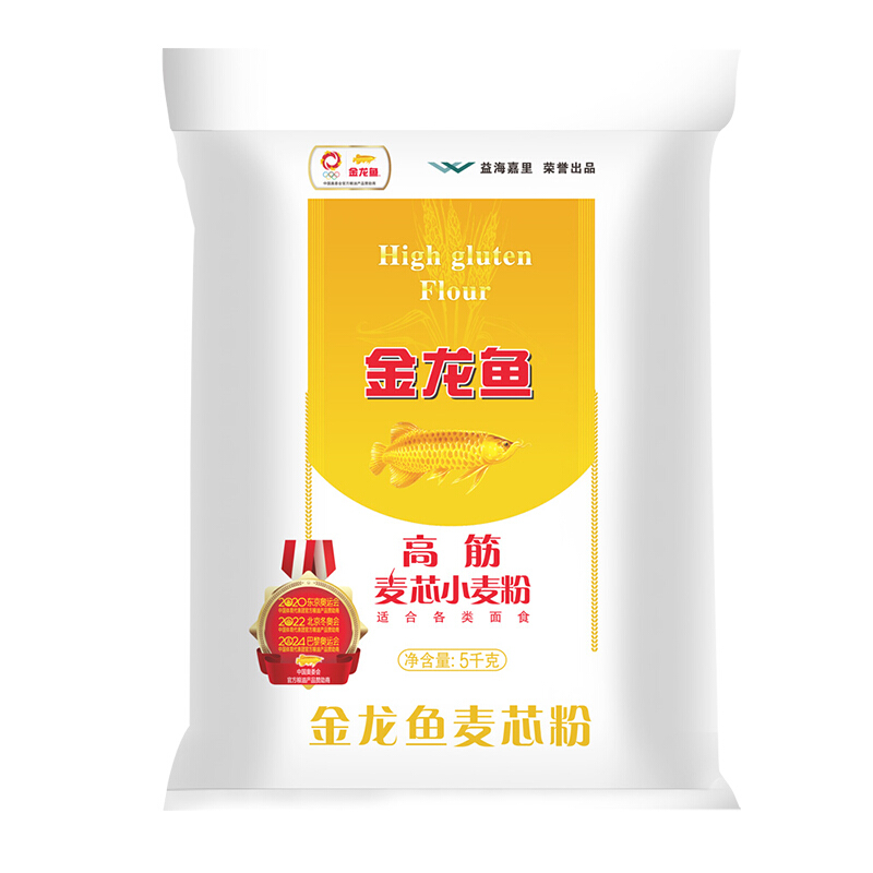 金龙鱼 高筋 麦芯小麦粉 5kg 16.87元