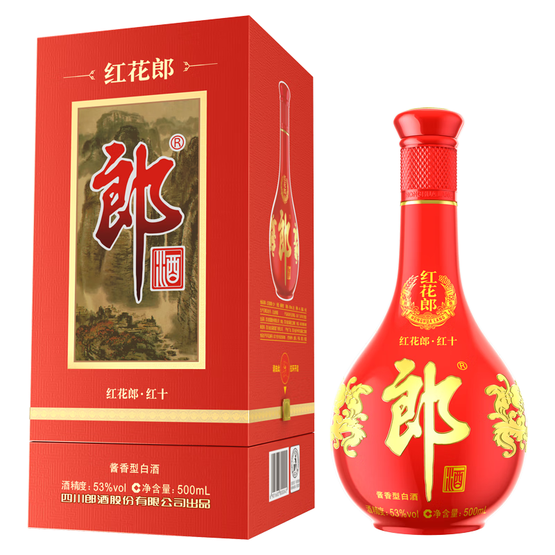 LANGJIU 郎酒 红花郎·红十第四代 酱香型白酒 53度 500mL 247.45元