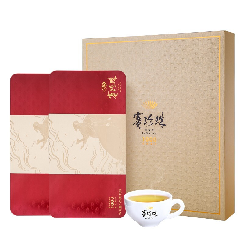 bamatea 八马茶业 乌龙茶赛珍珠1000 铁观音浓香型特级250g 礼盒装茶叶中秋送礼 600元