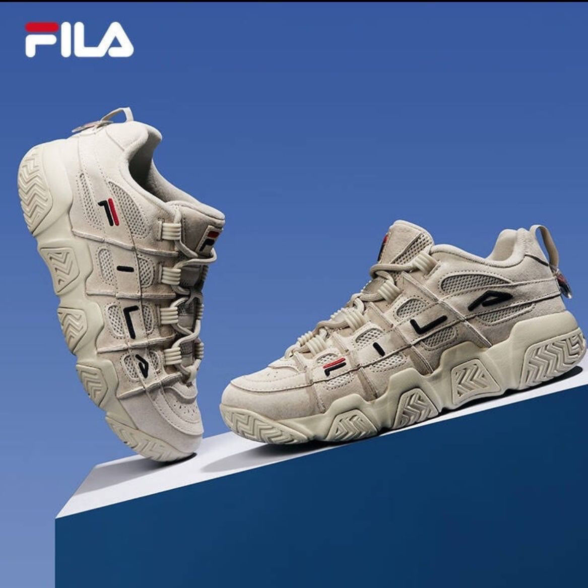 百亿补贴：FILA 斐乐 王星越同款FILA FUSION斐乐面包鞋老爹鞋女鞋篮球鞋休闲运动鞋男 372元