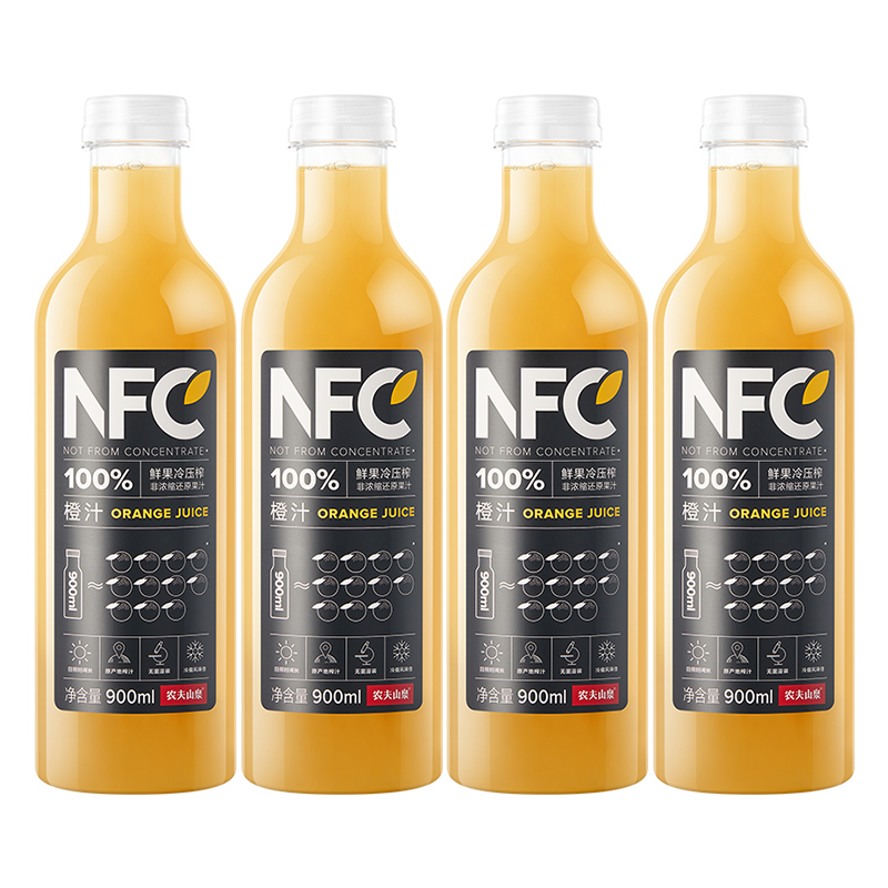 农夫山泉NFC果汁橙汁300ml*10瓶番石榴汁芒果汁无添加糖饮料 49.9元