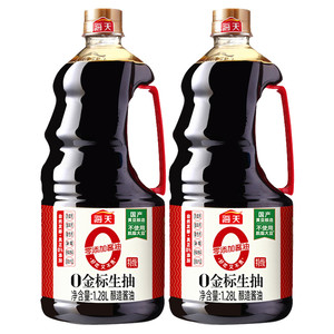 海天 金标系列 生抽酱油1.28L*2瓶 6种原生原料