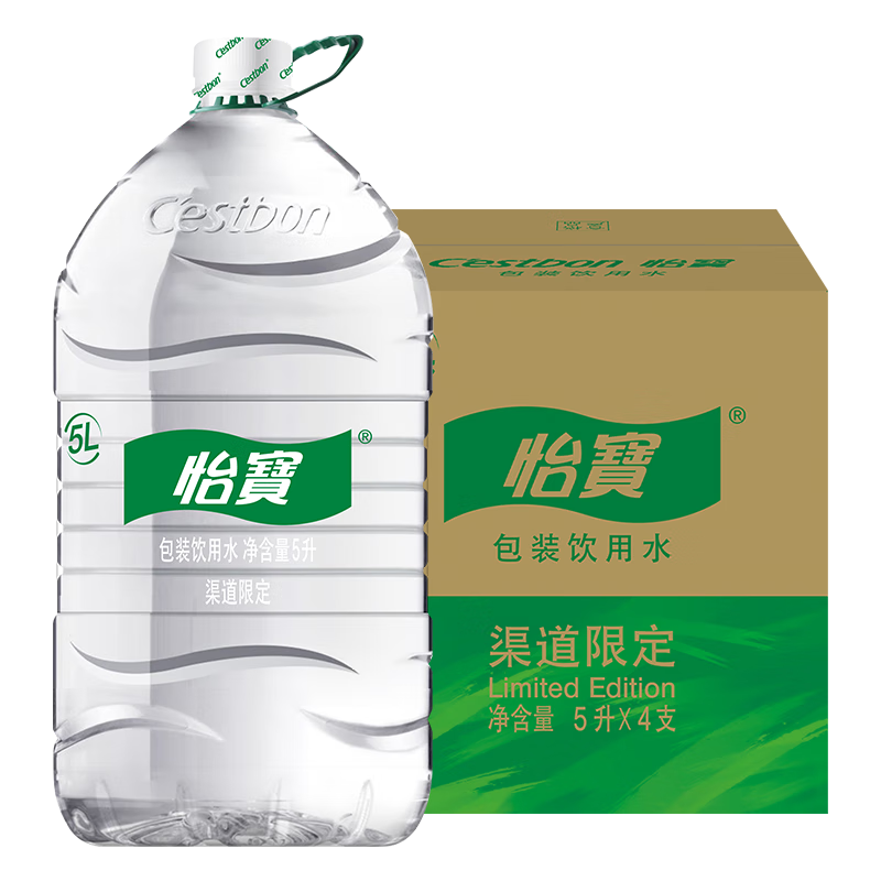 C'estbon 怡宝 包装饮用水5L*4瓶整箱装 29.15元