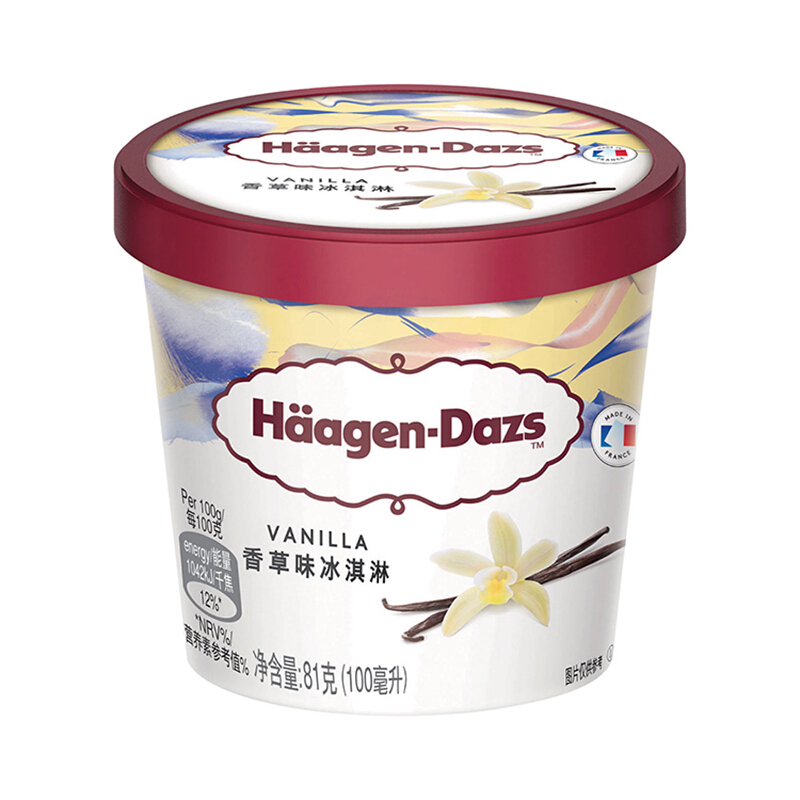 Häagen·Dazs 哈根达斯 Haagen-Dazs）经典香草口味冰淇淋 100ml/杯 21.37元