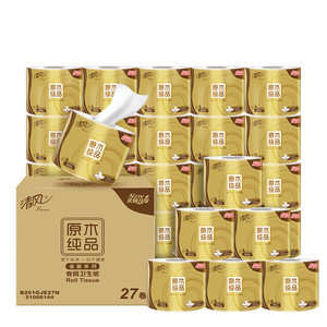 Breeze 清风 有芯卷纸 原木金装4层加厚200克*27卷