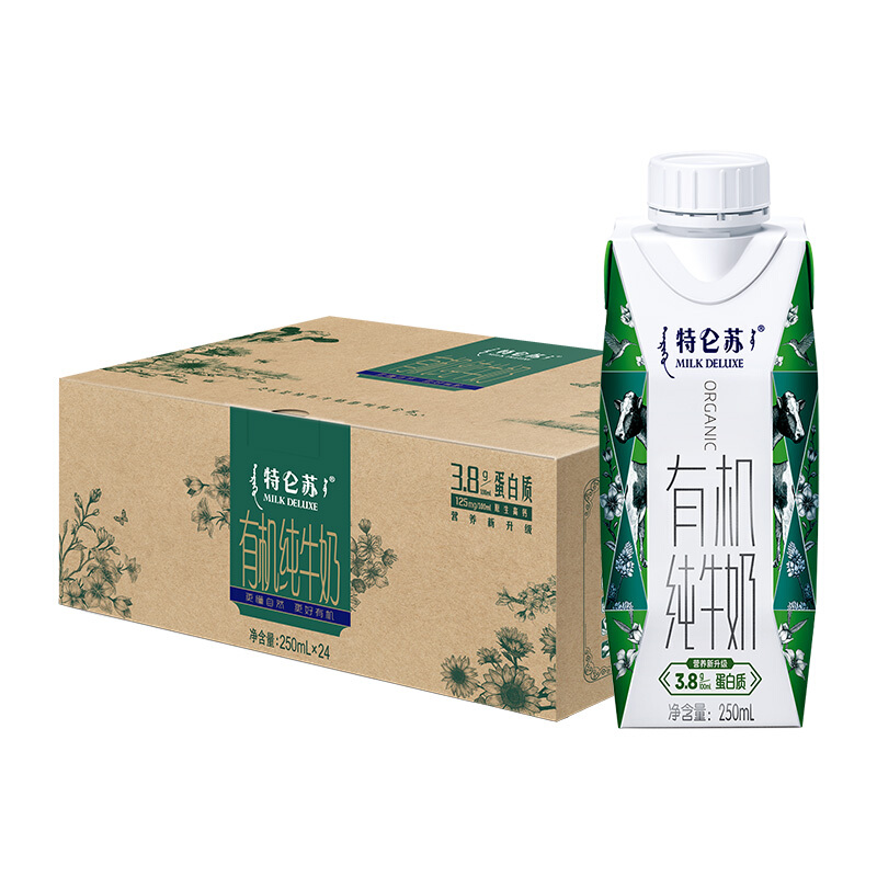 特仑苏 蒙牛 特仑苏 有机纯牛奶 250ml×24盒 90.13元