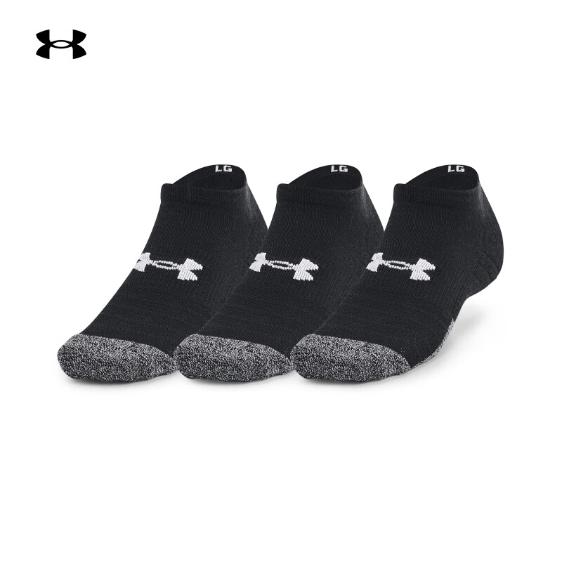 UNDER ARMOUR 安德玛 成人HeatGear No Show袜3双装-1346755 黑色 L 49元