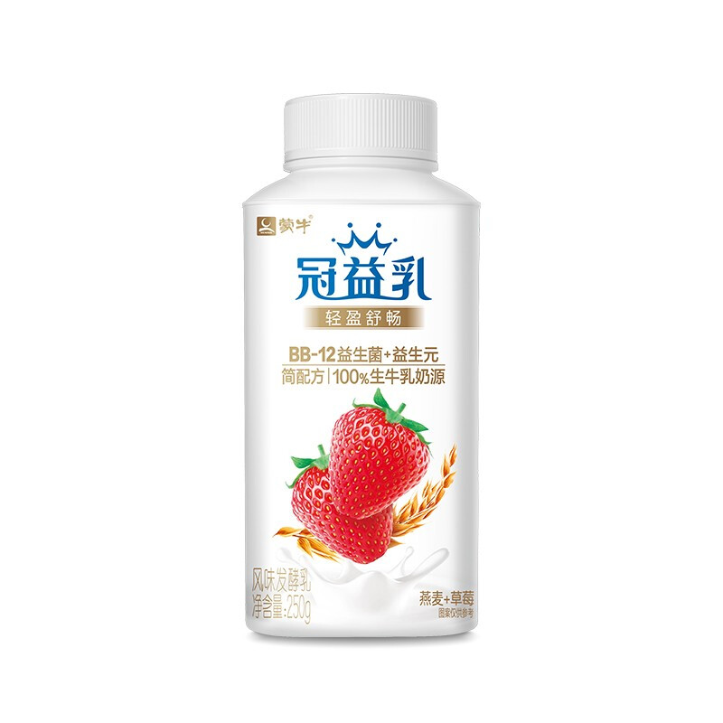 MENGNIU 蒙牛 冠益乳生牛乳发酵活性益生菌低温酸奶燕麦草莓味250g*4 11.94元