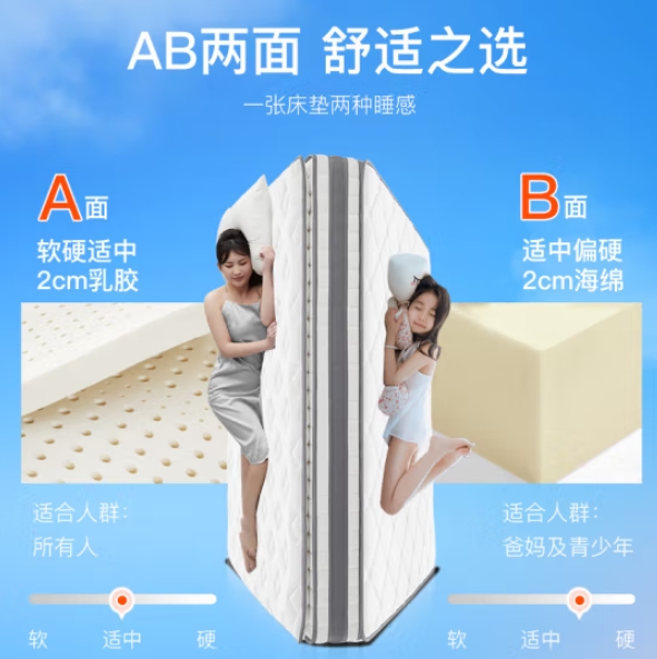 YANXUAN 网易严选 AB面弹簧床垫1.8×2米乳胶床垫席梦思床垫 奢睡款 1231.81元