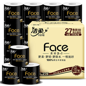 C&S 洁柔 黑Face系列 卷纸 4层200g27卷