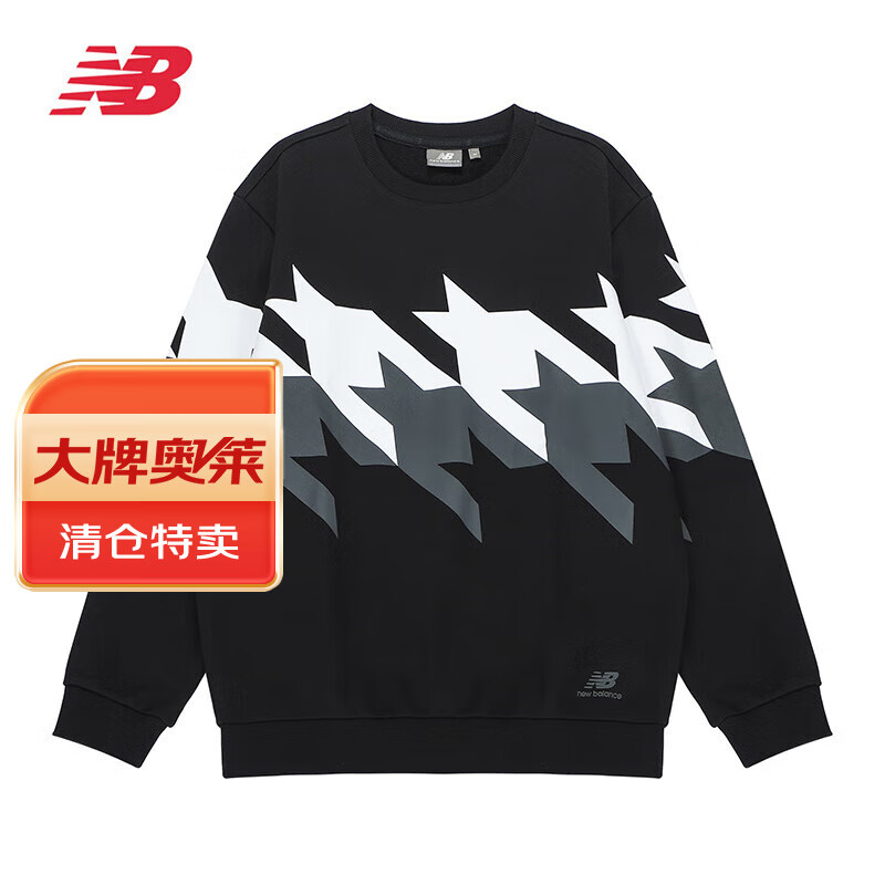 new balance 卫衣秋季印花男款套头长袖上衣 5CC37253-BK M 109元