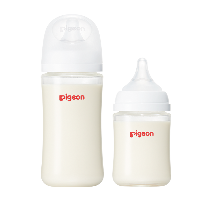 Pigeon贝亲婴儿宽口径玻璃奶瓶160ml+240ml新生儿防胀气奶瓶0-6M 155.32元