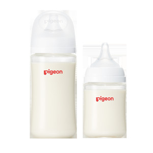 Pigeon贝亲婴儿宽口径玻璃奶瓶160ml+240ml新生儿防胀气奶瓶0-6M