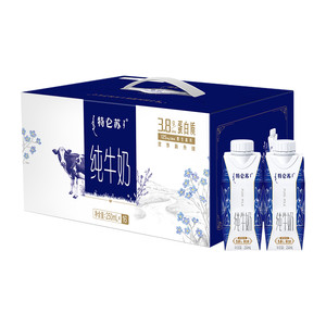 【渠道专享】特仑苏纯牛奶梦幻盖250ml×16包优质乳蛋白早餐搭配