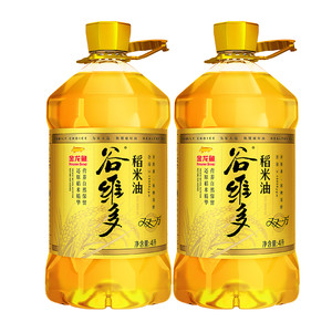 官方金龙鱼谷维多双一万稻米油4L/4L*2高谷维素家用食用油米糠油