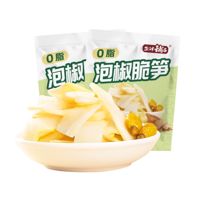 盐津铺子泡椒脆竹笋片笋尖新鲜嫩笋山椒小酸笋开袋即食系列小零食 12.9元