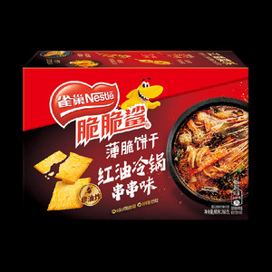 雀巢脆脆鲨红油冷锅味薄脆饼干260g休闲食品零食独立包装办公解馋