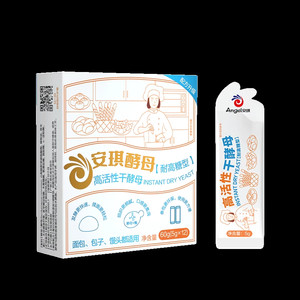 安琪小白条酵母5g*12包耐高糖高活性干酵母粉 家用包子面包发酵粉