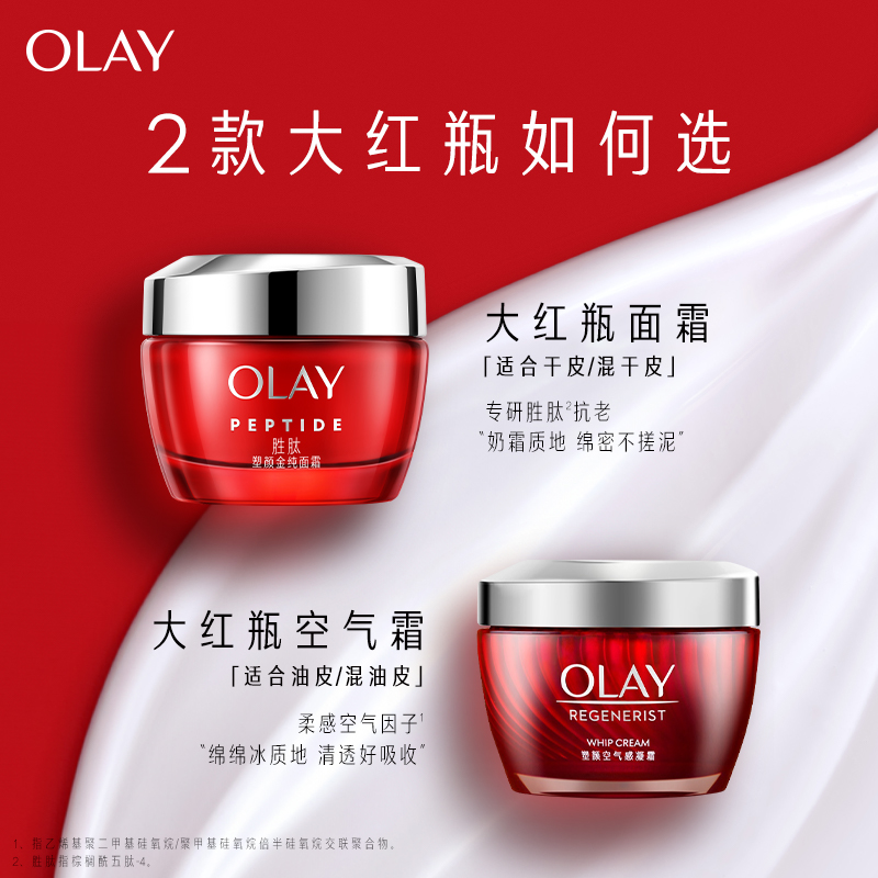 【圣诞礼物】OLAY玉兰油大红瓶面霜胜肽抗老抗皱紧致保湿滋润补水 254元