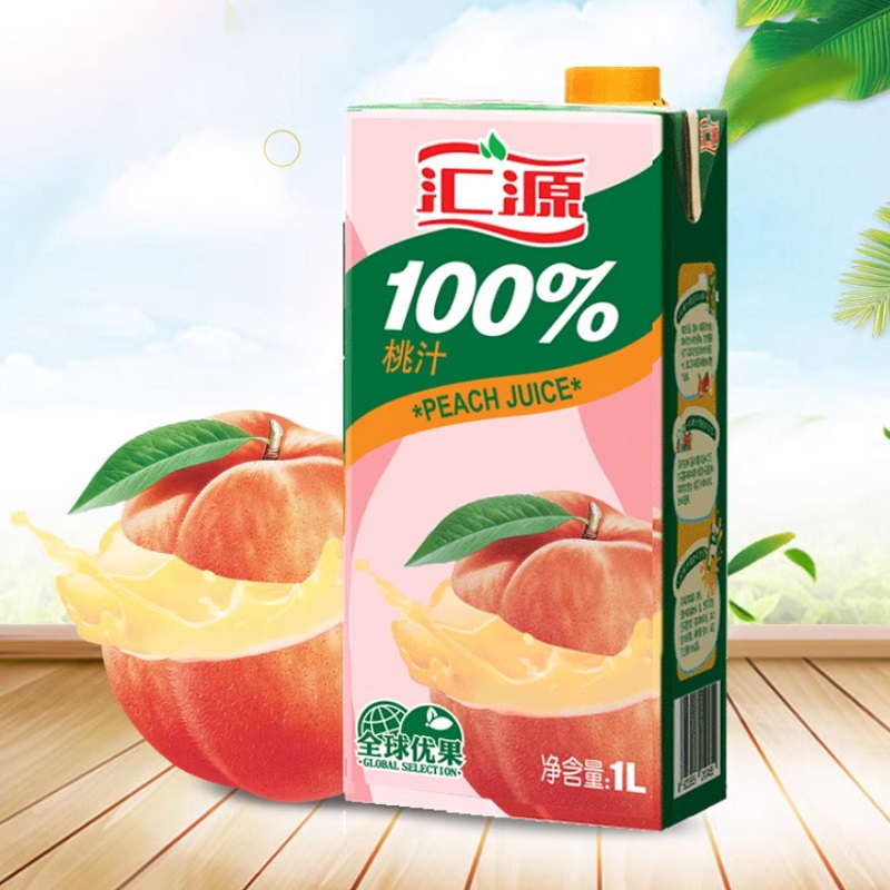 汇源100%桃汁1000ml/盒 浓缩果汁饮品鲜果饮料健康早餐推荐无色素 13.9元