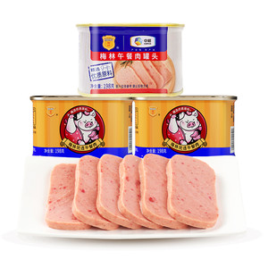 中粮梅林美味优选午餐肉罐头198g*3罐即食涮火锅泡面户外露营囤货