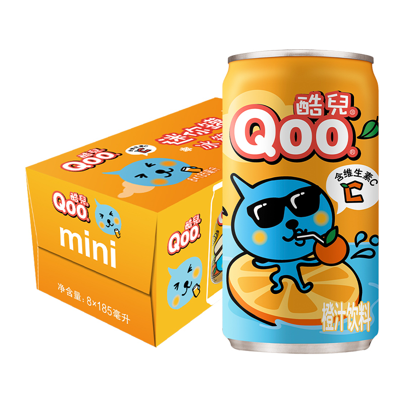 可口可乐 美汁源 酷儿 Qoo果味/果汁饮料橙汁饮料迷你罐185ml*8罐 19.9元