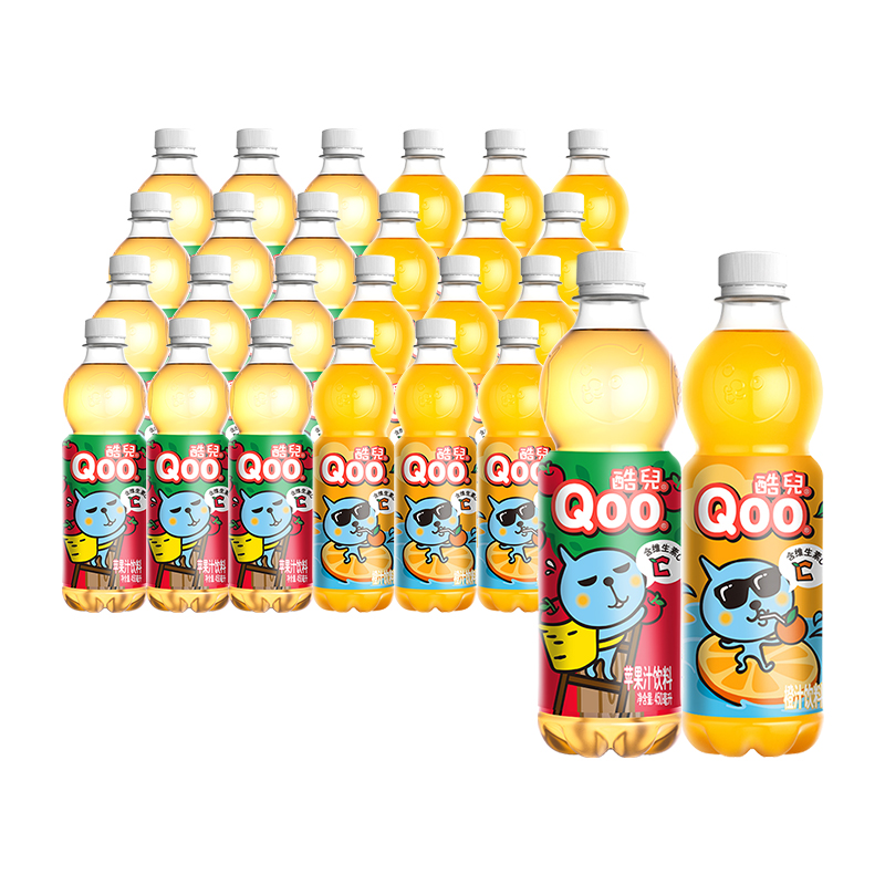 美汁源酷儿 Qoo苹果汁饮料450ml*12瓶+酷儿橙汁450ml*12瓶 66.31元