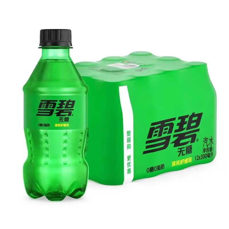 【8.9包邮】可口可乐 无糖雪碧 300mL*12瓶 20.8元