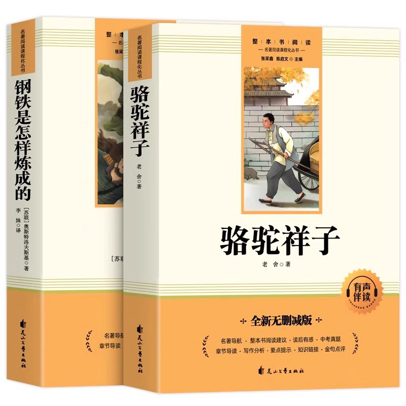 骆驼祥子和钢铁是怎样炼成的 经典常谈七八年级下册阅读名著朱自清红星照耀中国正版原著昆虫记必读人民教育出版社初一二上册 19.33元